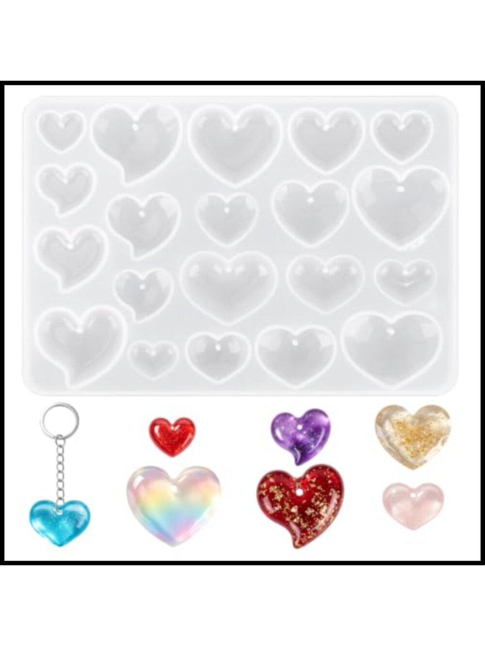 Silicone Heart Mold Casting Jewelry DIY Craft Resin Mold